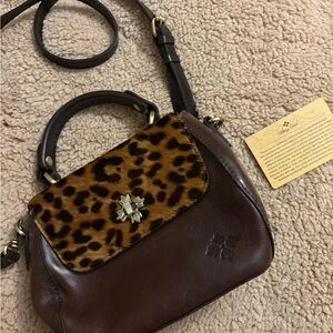 Patricia Nash Leopard Print Brown Leather Handbag